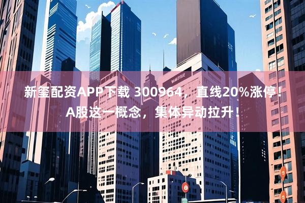 新玺配资APP下载 300964，直线20%涨停！A股这一概念，集体异动拉升！