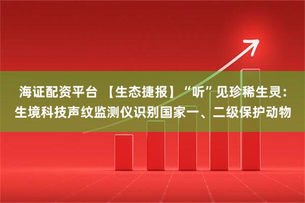 海证配资平台 【生态捷报】“听”见珍稀生灵：生境科技声纹监测仪识别国家一、二级保护动物